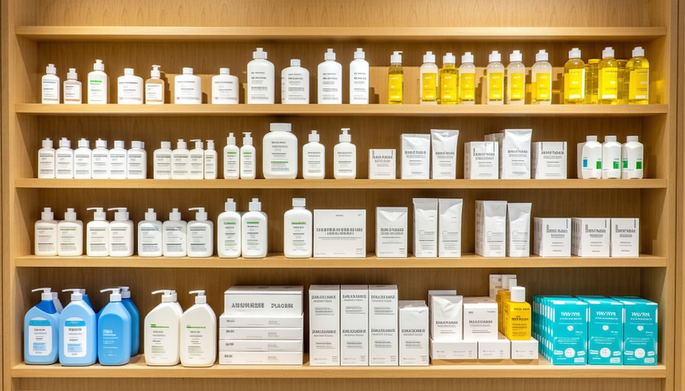 Affordable period products displayed in a variety of sizes.